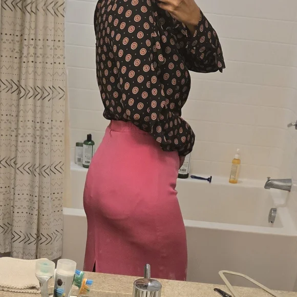 Pink Maxi Pencil Skirt - Picture 4 of 10